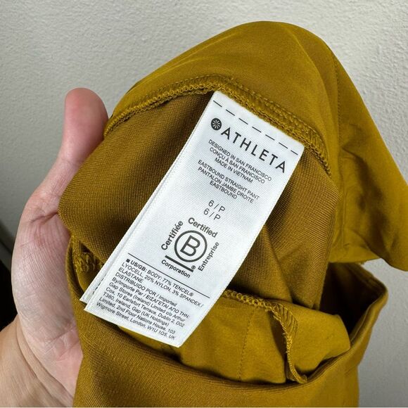 NWT Athleta Eastbound Straight Pants Brass Yellow Activewear 6 Petite 988039 - Picture 6 of 11
